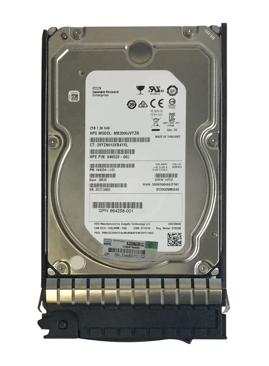 Жесткий диск HP 2Tb 7200 SAS 3.5" HDD MB2000JVYZN