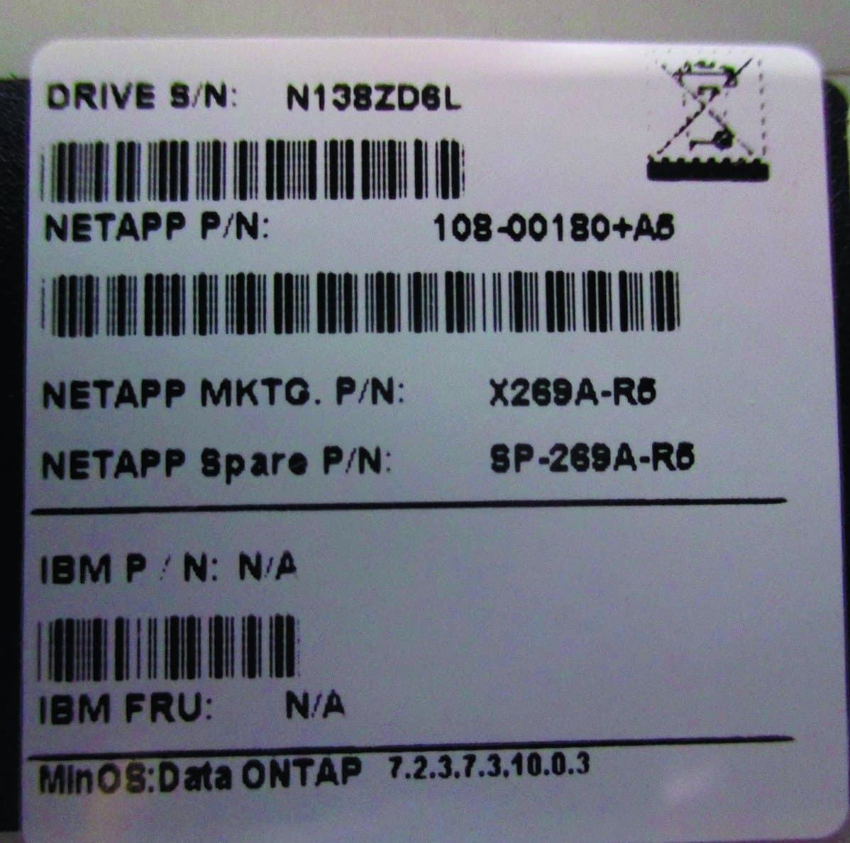 Жесткий диск NetApp 1Tb 7200 Fibre Channel 3.5" HDD SP-269A-R5