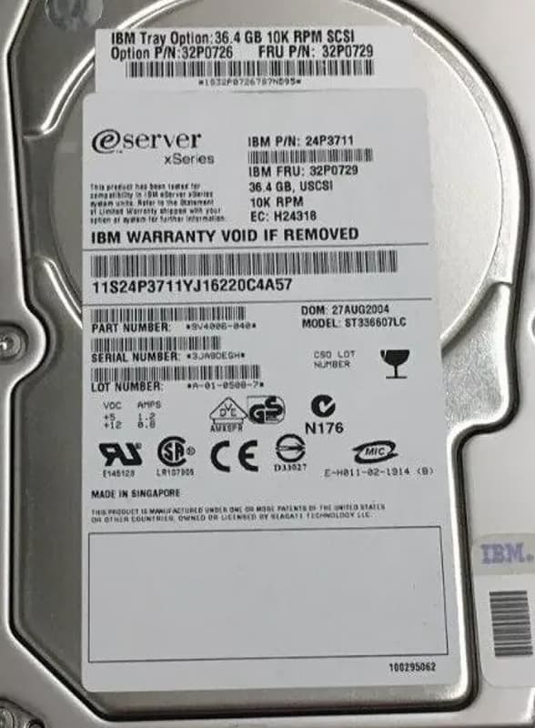 Жесткий диск IBM 24P3711 36,4Gb  U320SCSI 3.5" HDD