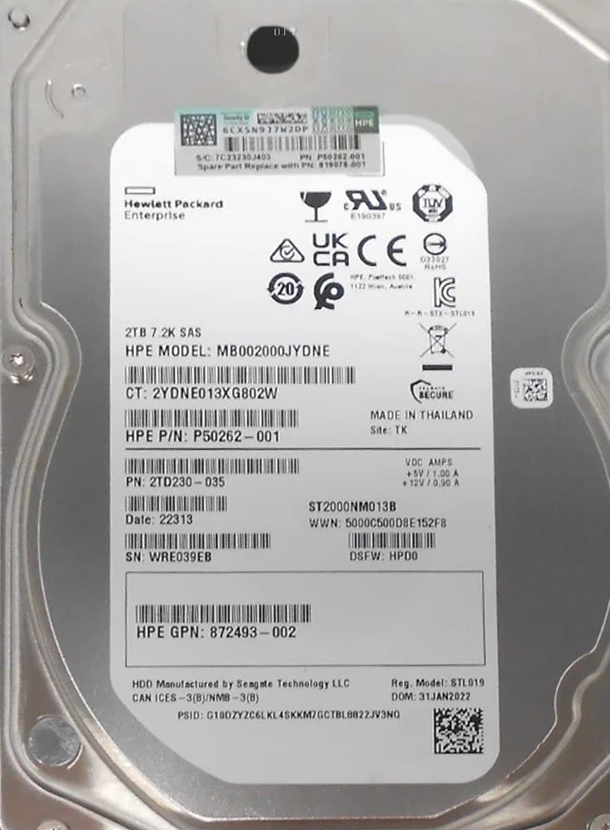 Жесткий диск HP 2Tb 7200 SAS 3.5" HDD 2TD230-035