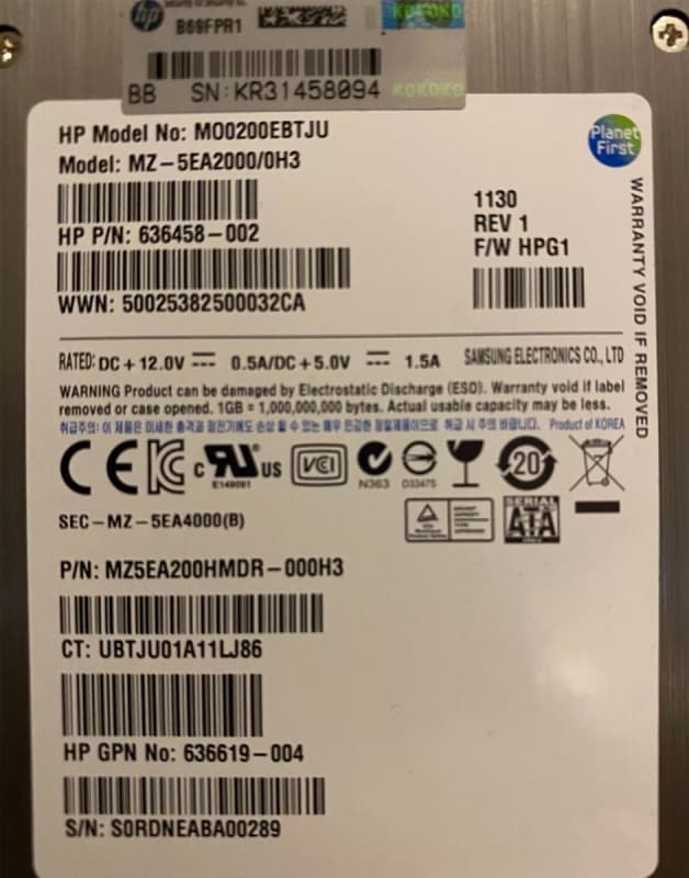 Жесткий диск HP 636619-004 200Gb SATAIII 2,5" SSD