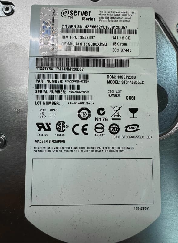 Жесткий диск IBM 42R6662 141Gb U320SCSI 3.5" HDD