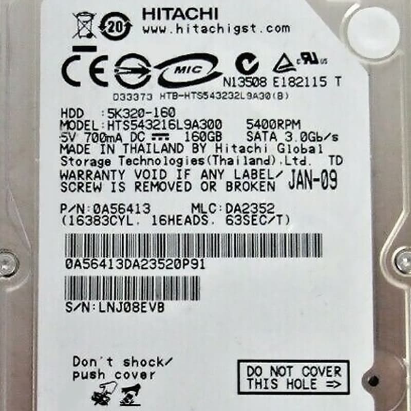 Жесткий диск Hitachi HTS543216L9A300 160Gb 5400 SATA 2,5" HDD