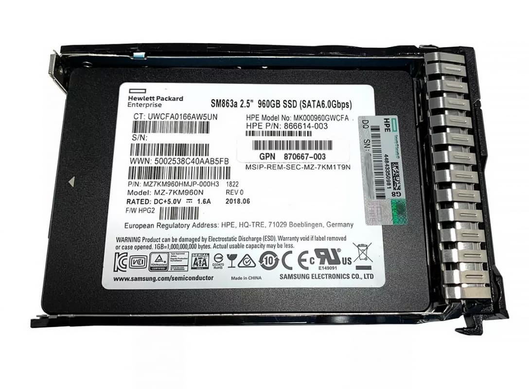 Жесткий диск HP 870667-003 960Gb SATAIII 2,5" SSD