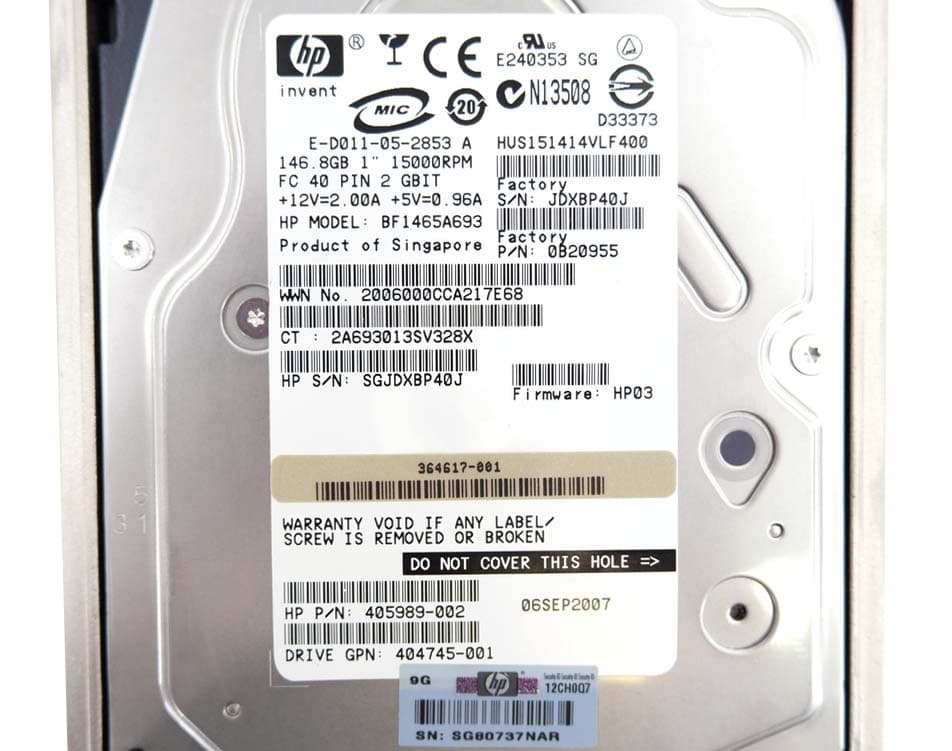 Жесткий диск HP 405989-002 146,8Gb  Fibre Channel  3,5" HDD