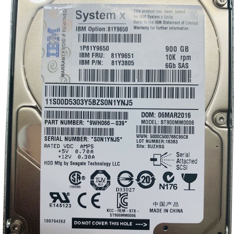 Жесткий диск IBM 81Y9650 900Gb  SAS 2,5" HDD