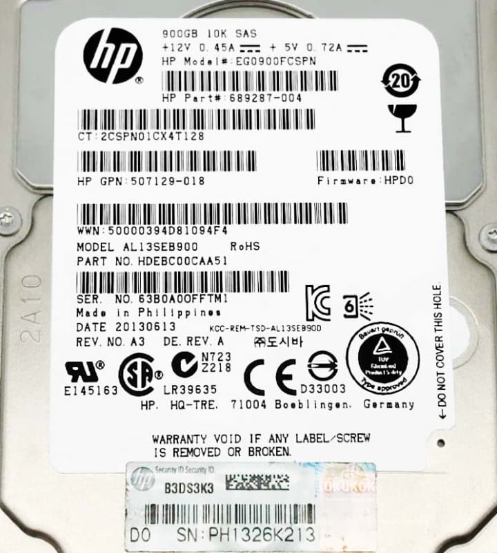Жесткий диск HP EG0900FCSPN 900Gb  SAS 2,5" HDD