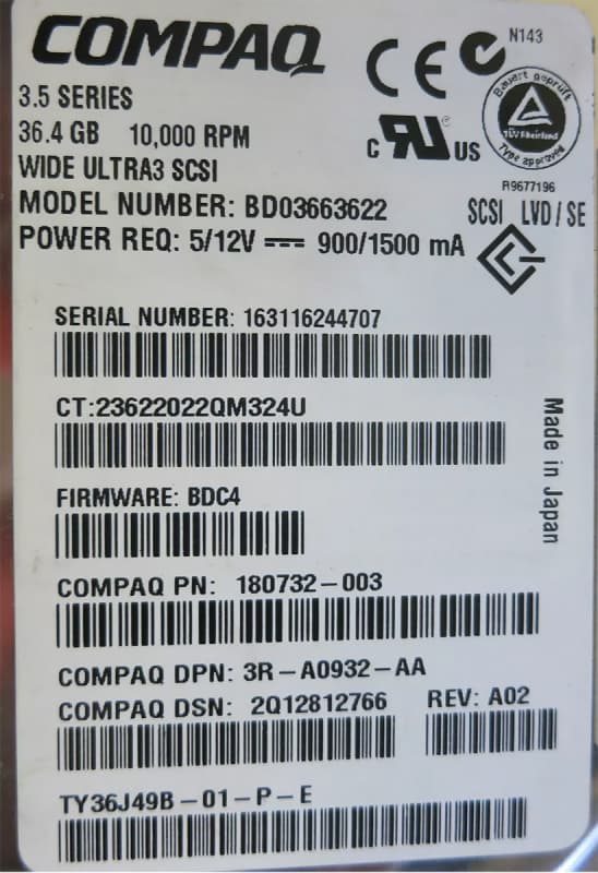 Жесткий диск HP 3R-A0932-AA 36,4Gb U160SCSI 3.5" HDD