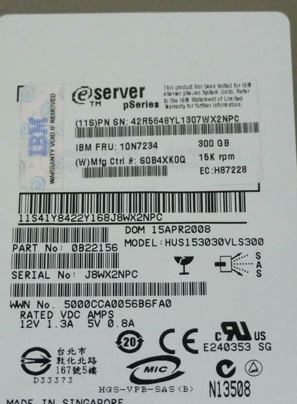 Жесткий диск IBM 42R5648 300Gb  SAS 3,5" HDD