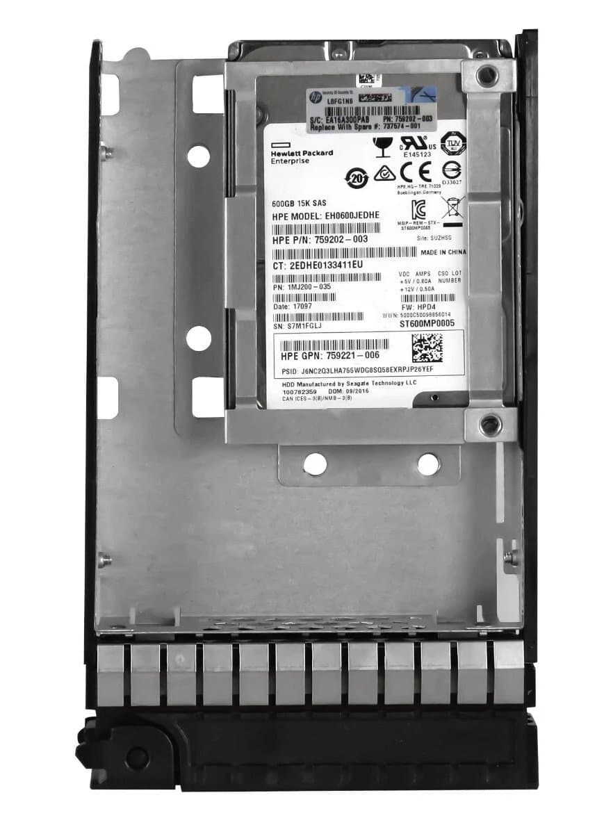 Жесткий диск HP 600Gb 15000 SAS 3.5" HDD EH0600JEDHE