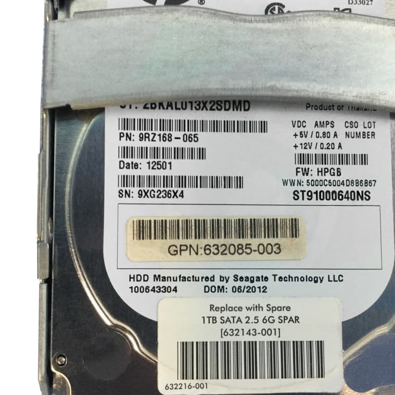 Жесткий диск HP 632143-001 1000GB 7200 SATAIII 2,5" HDD
