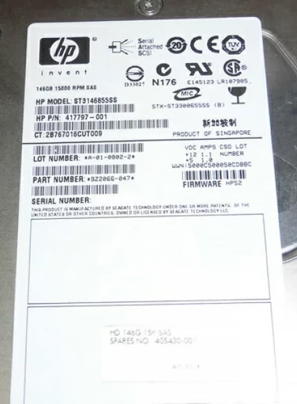 Жесткий диск HP 9Z2066-047 146.8Gb  SAS 3,5" HDD