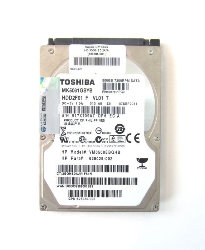 Жесткий диск HP 628185-001 500Gb 7200 SATAII 2,5" HDD
