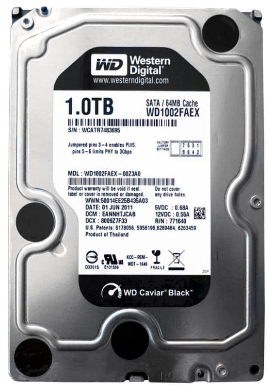 Жесткий диск Western Digital WD1002FAEX 1Tb  SATAIII 3,5" HDD