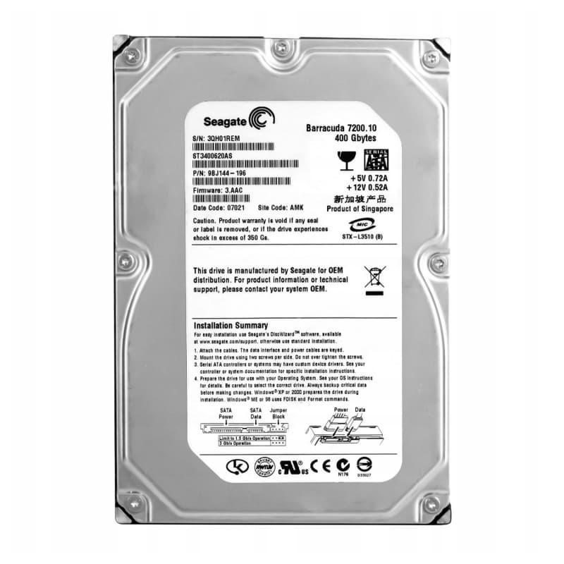 Жесткий диск Seagate 9BJ144 400Gb  SATAII 3,5" HDD