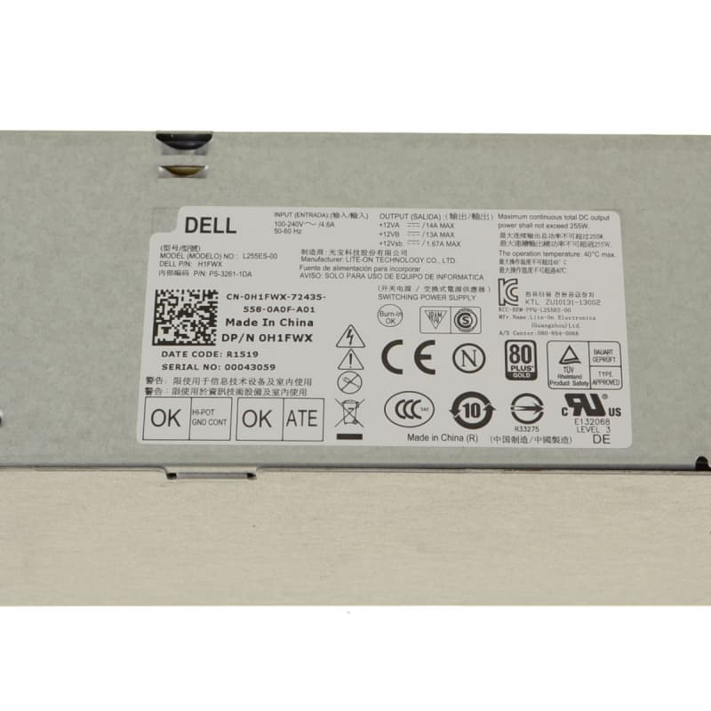 Блок Питания Dell 0H1FWX 255W