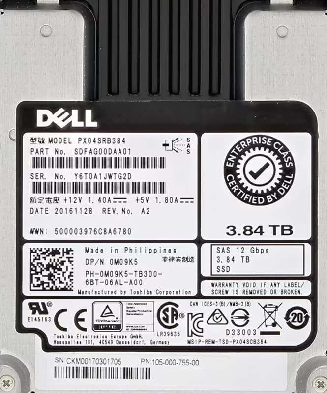 Жесткий диск Dell 0M09K5 3.84TB SAS 2,5" SSD