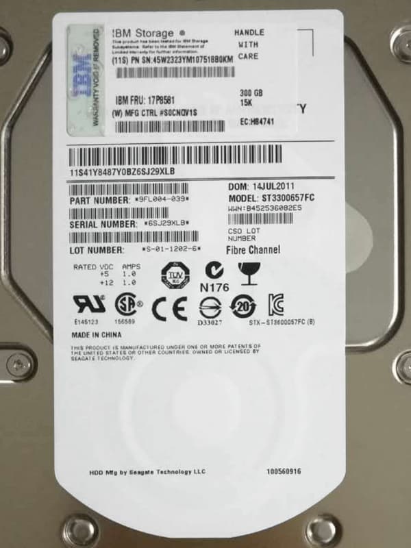 Жесткий диск IBM 45W2323 300Gb  Fibre Channel  3,5" HDD
