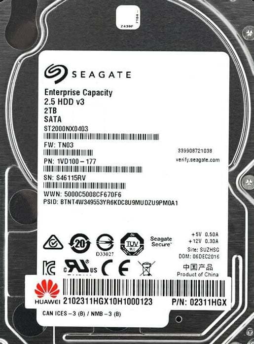 Жесткий диск Huawei 1VD100-177 2Tb 7200 SATAIII 2,5" HDD