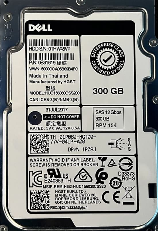 Жесткий диск Dell 400-ATII 300Gb SAS 2,5" HDD