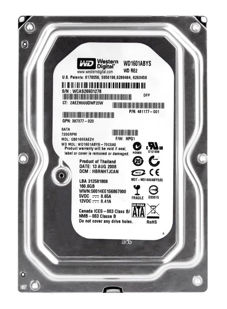 Жесткий диск HP 481177-001 160Gb 7200 SATAII 3.5" HDD