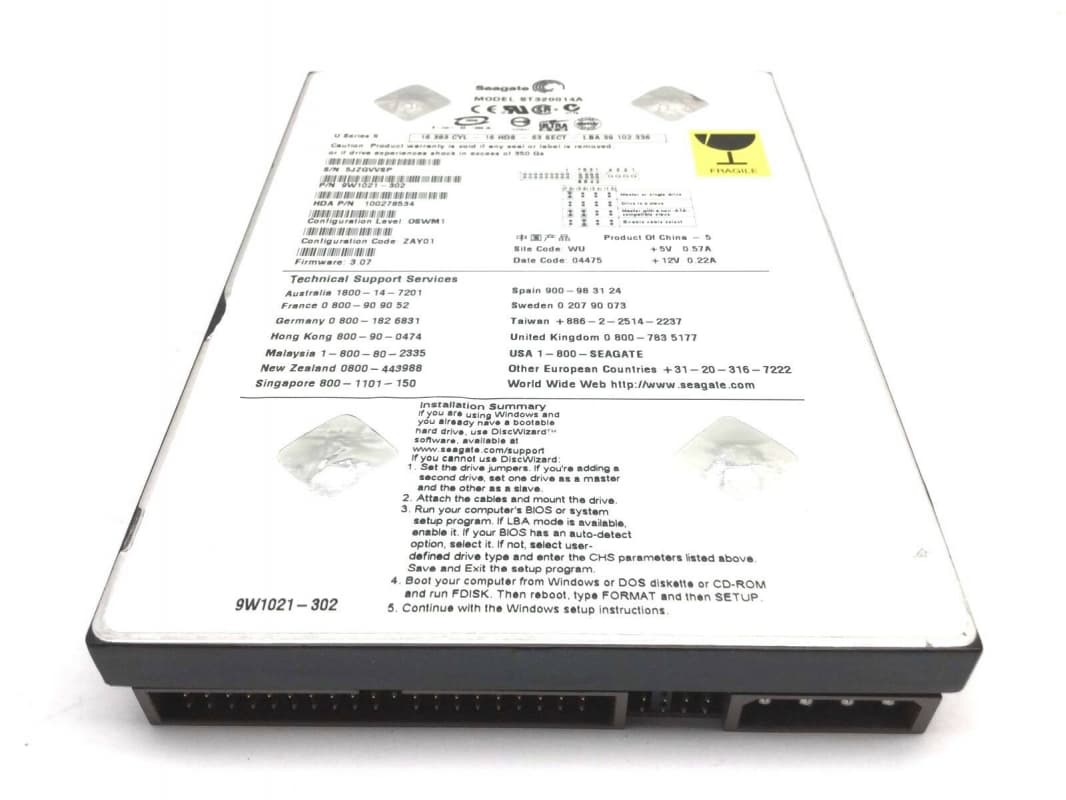 Жесткий диск Seagate 9W1021-302 20Gb 5400 IDE 3.5" HDD