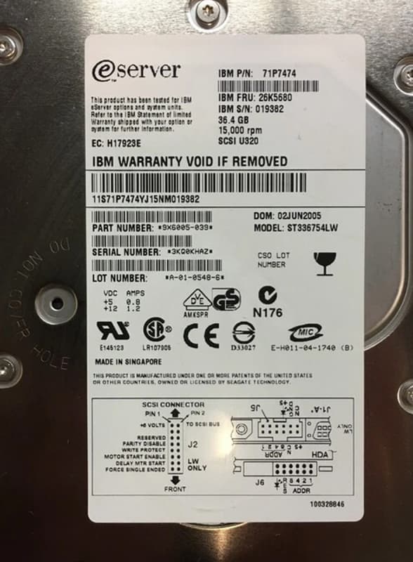 Жесткий диск IBM 9X4006-039 146,8Gb 15000 U320SCSI 3.5" HDD