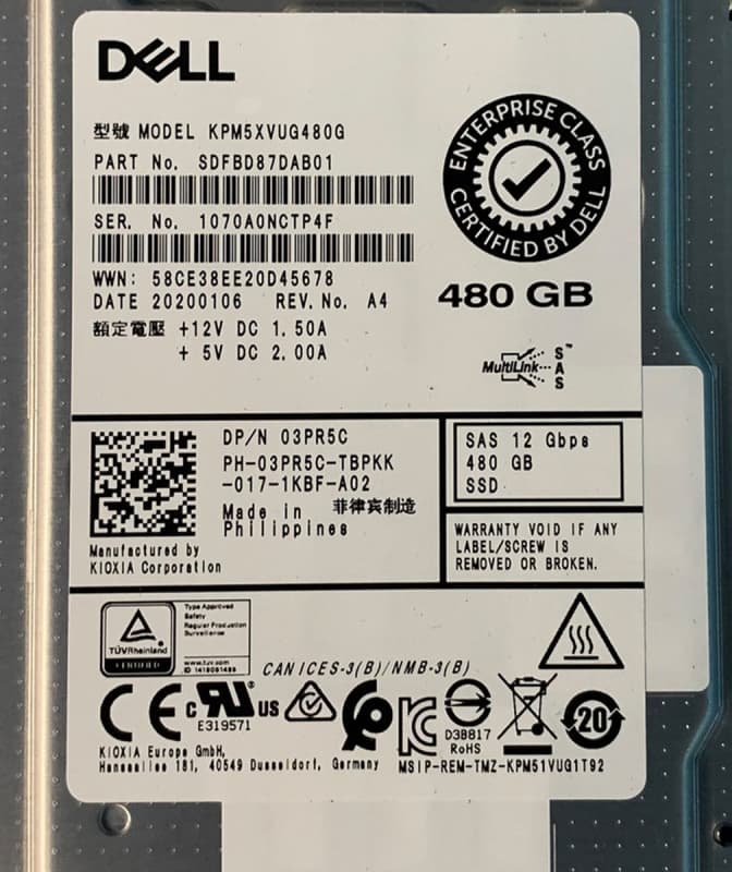 Жесткий диск Dell 03PR5C 480GB SAS 2,5" SSD