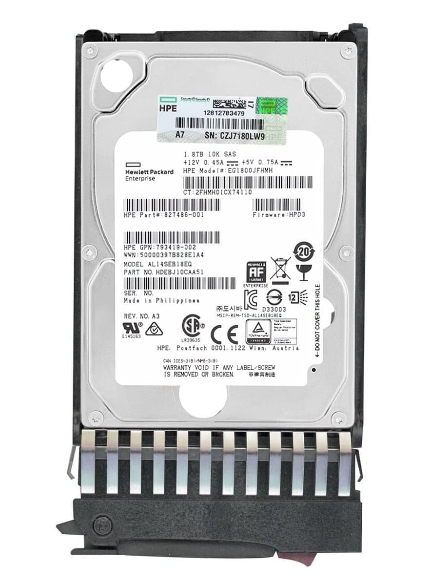 Жесткий диск HP 1,8TB 10000 SAS 2.5" HDD 827486-001