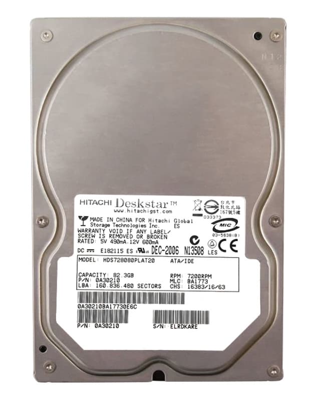 Жесткий диск Hitachi 0A32234 82,3Gb 7200 IDE 3.5" HDD