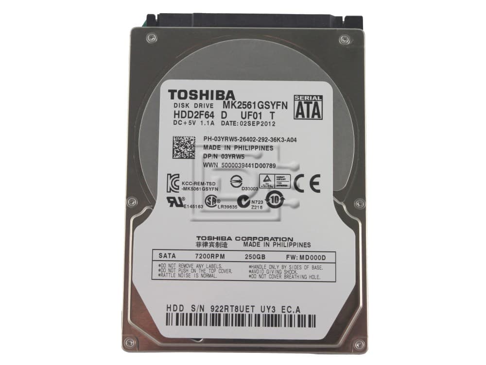 Жесткий диск Toshiba 3YRW5 250Gb 7200 SATAII 2,5" HDD