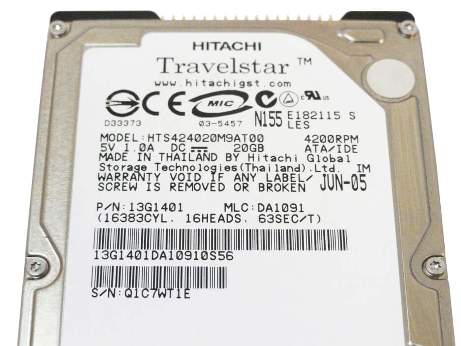 Жесткий диск Hitachi 13G1401 20Gb 4200 IDE 2,5" HDD