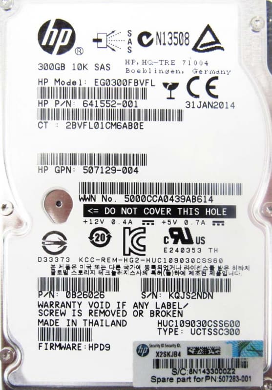 Жесткий диск HP 641552-001 300Gb 10000 SAS 2,5" HDD