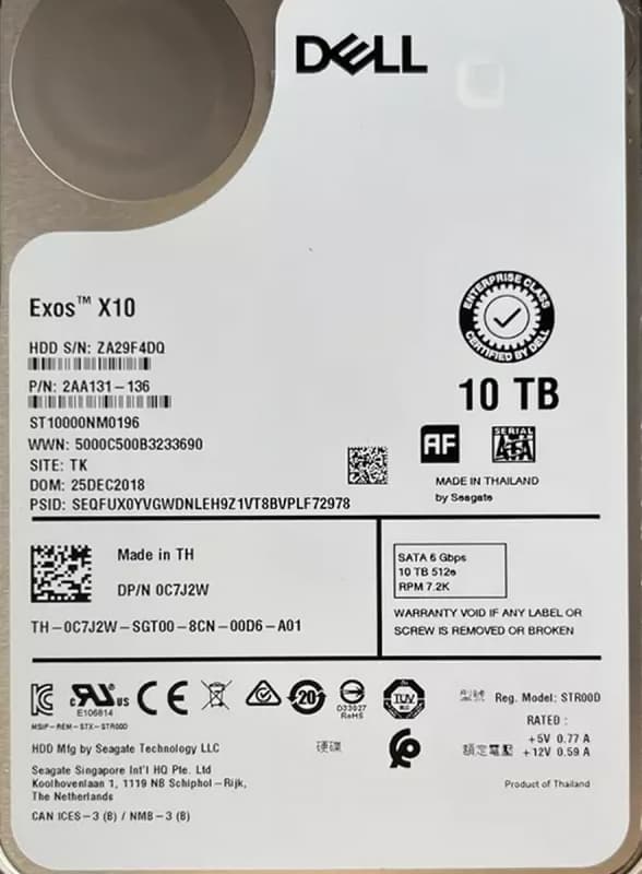 Жесткий диск Dell ST10000NM0196 10TB SATAIII 3,5" HDD