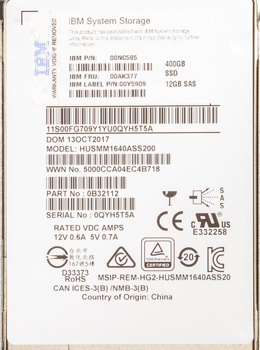 Жесткий диск IBM 400Gb  SAS 2.5" SSD 00NC585
