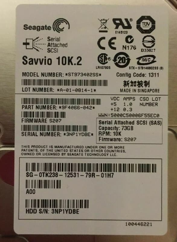 Жесткий диск Dell 0TK238 73Gb SAS 2,5" HDD