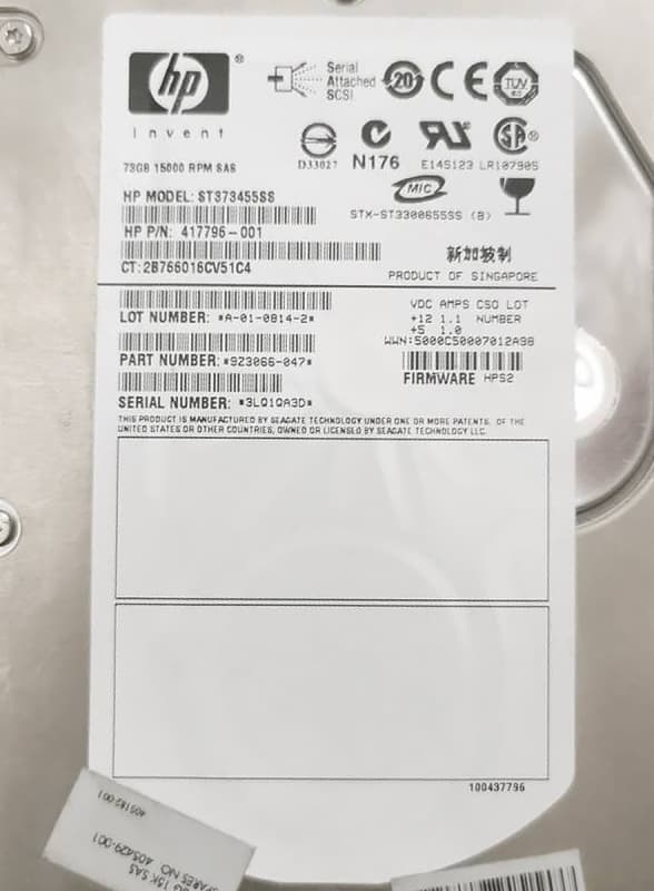 Жесткий диск HP 9Z3066-047 73Gb SAS 3,5" HDD