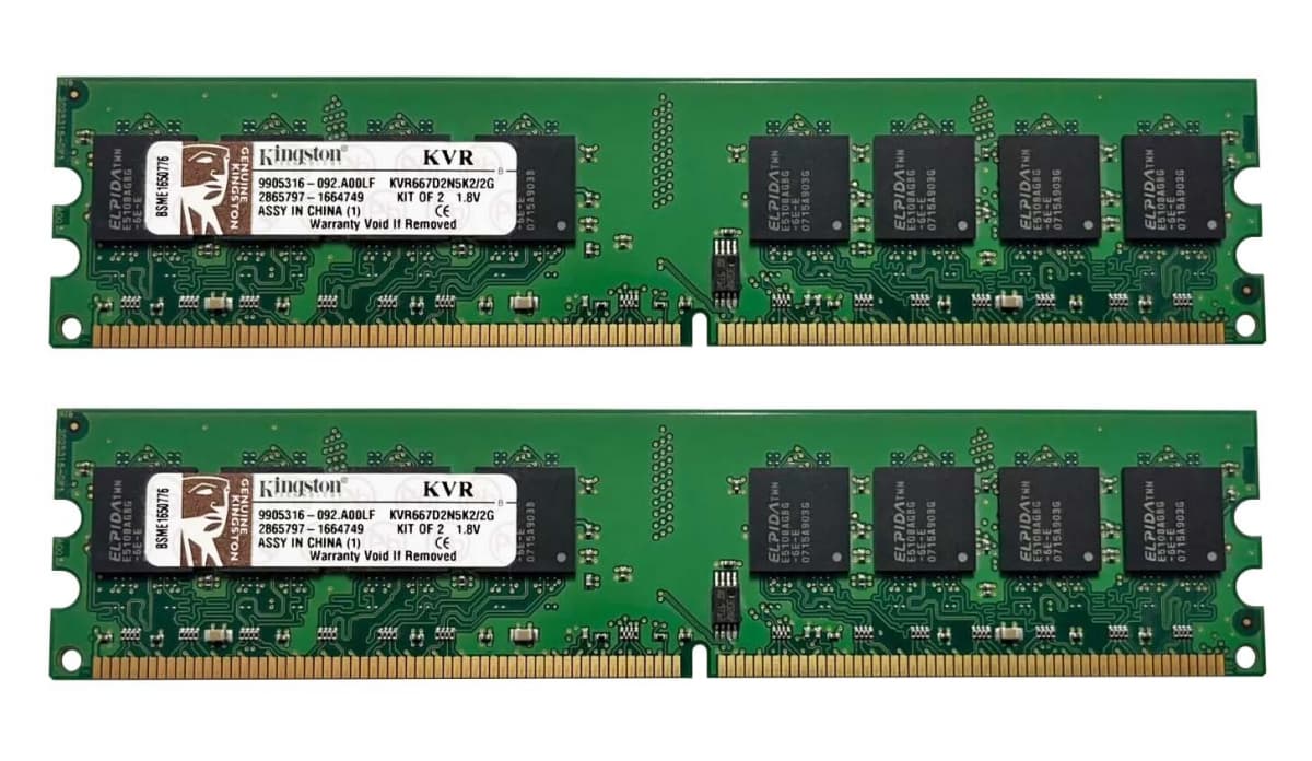 Оперативная память Kingston KVR667D2N5K2/2G DDRII 2Gb