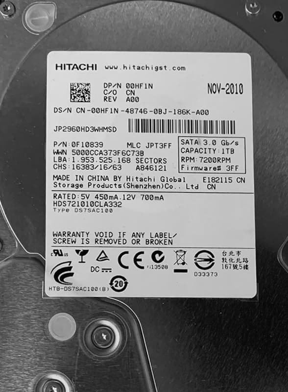 Жесткий диск Dell 00HF1N 1Tb 7200 SATAII 3.5" HDD