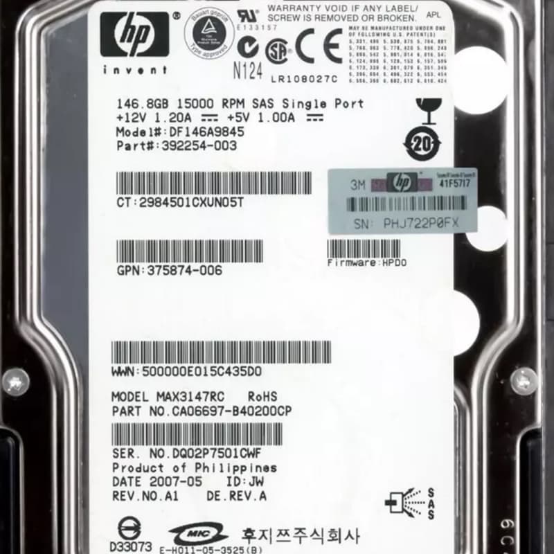 Жесткий диск HP DF146A9845 146Gb SAS 3,5" HDD