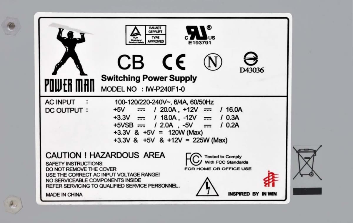 Блок питания InWin IW-P240F1-0 240W