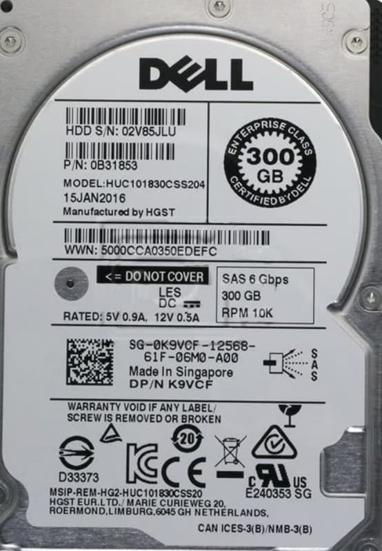 Жесткий диск Dell 400-AOXZ 300Gb SAS 2,5" HDD