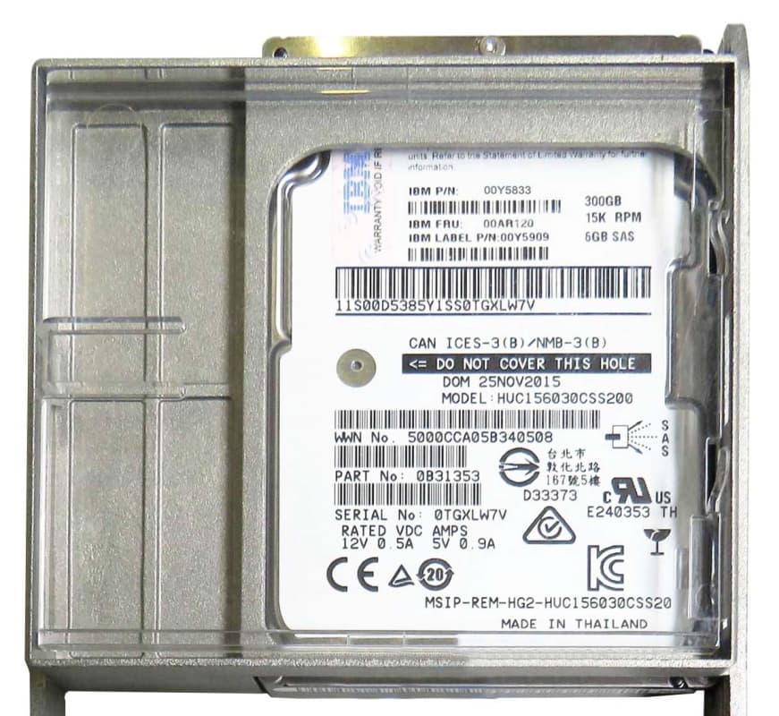 Жесткий диск IBM 00AR120 300Gb 15000 SAS 3,5" HDD
