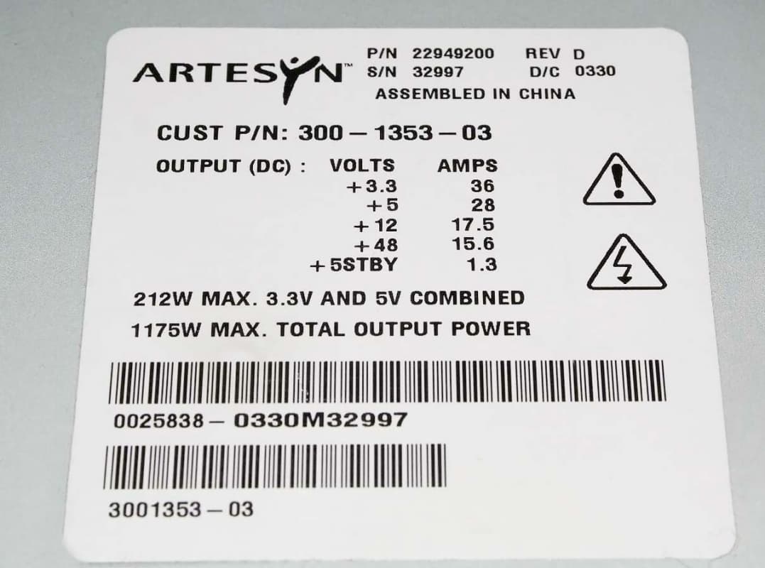 Резервный Блок Питания Sun 22949200 1175W