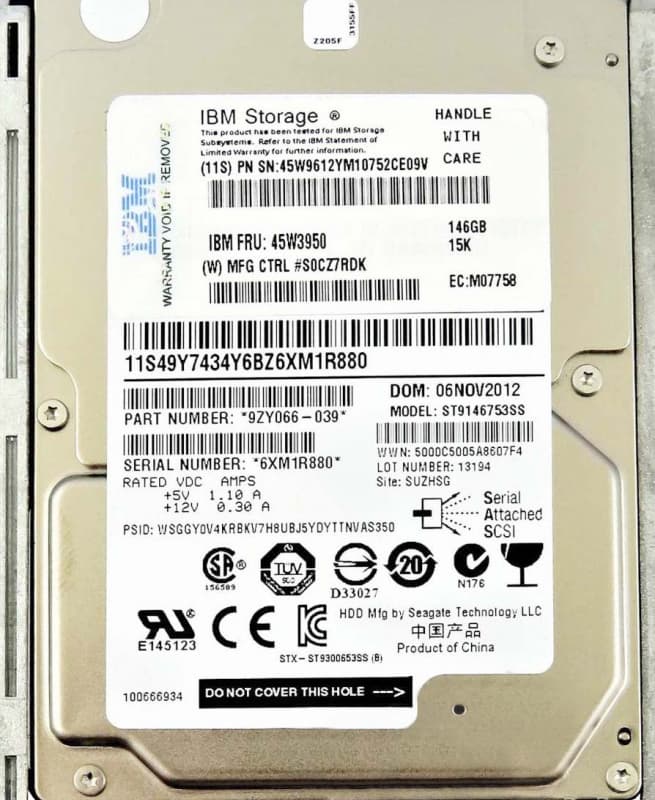 Жесткий диск IBM 45W3950 146Gb 15000 SAS 2,5" HDD