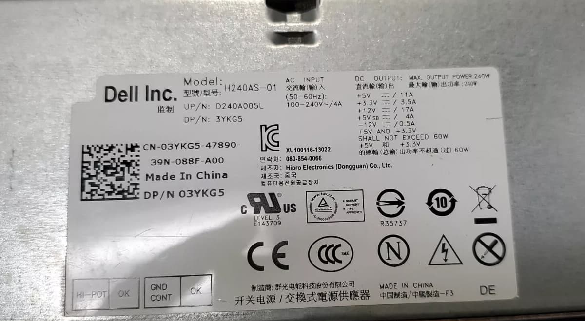 Блок Питания Dell D240A005L 240W