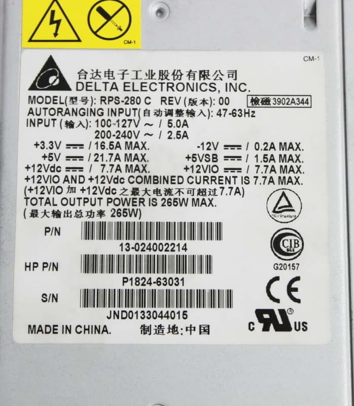 Блок питания HP RPS-280 C 265W