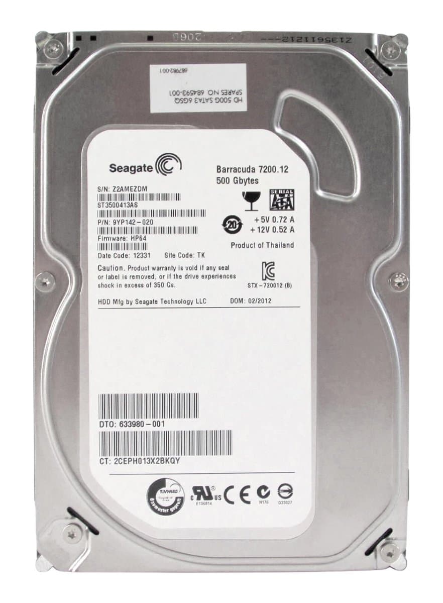 Жесткий диск HP 500Gb 7200 SATAIII 3.5" HDD 9YP142-020
