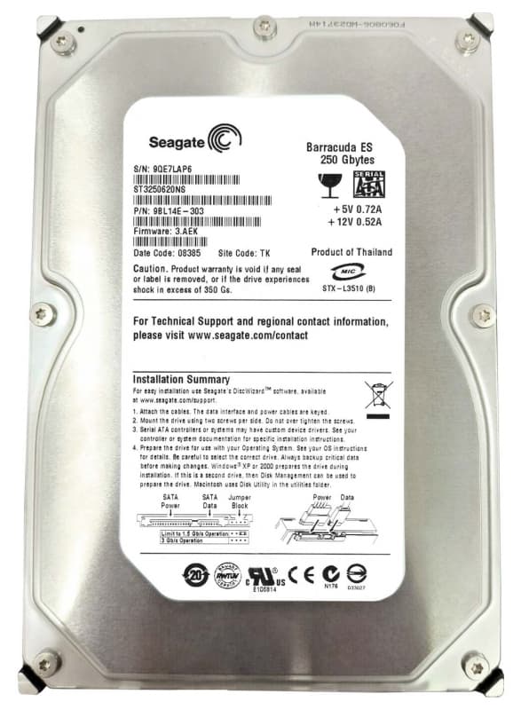 Жесткий диск Seagate ST3250620NS 250Gb  SATAII 3,5" HDD