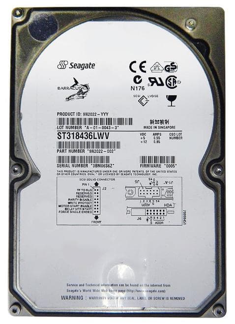 Жесткий диск Seagate 9N2022 18,4Gb 7200 U160SCSI 3.5" HDD